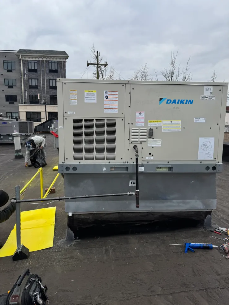 Daikin rooftop commercial HVAC unit installation